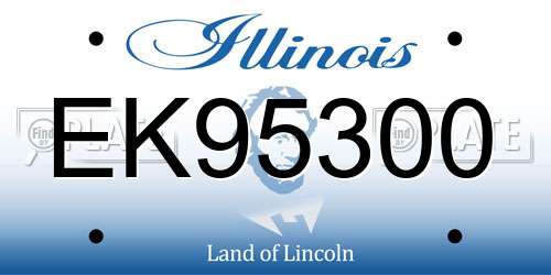 EK95300 Illinois License Plate
