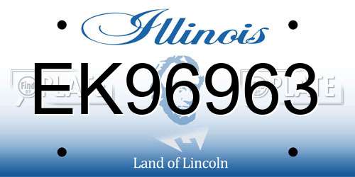 EK96963 Illinois License Plate