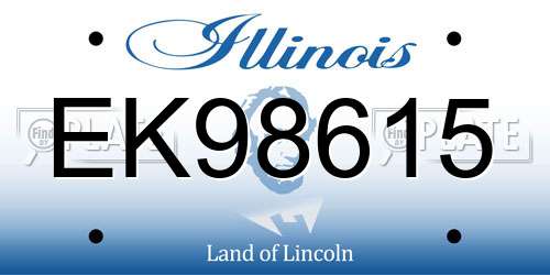 EK98615 Illinois License Plate