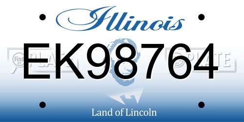 EK98764 Illinois License Plate
