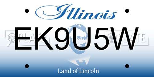 EK9U5W Illinois License Plate