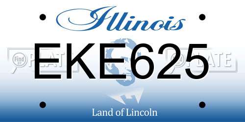 EKE625 Illinois License Plate
