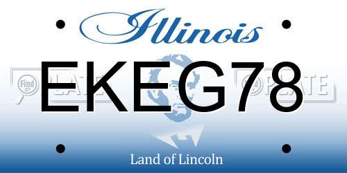 EKEG78 Illinois License Plate