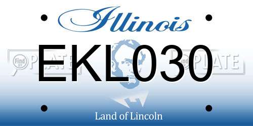EKL030 Illinois License Plate