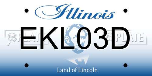 EKL03D Illinois License Plate