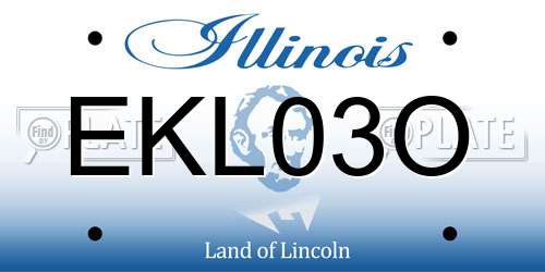 EKL03O Illinois License Plate