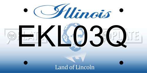 EKL03Q Illinois License Plate