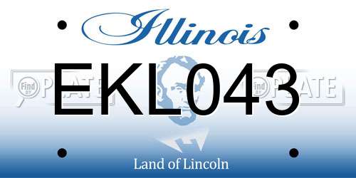 EKL043 Illinois License Plate