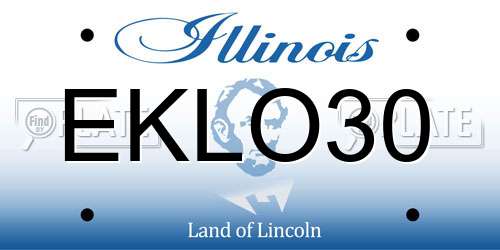 EKLO30 Illinois License Plate