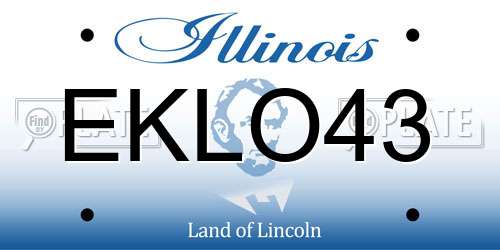 EKLO43 Illinois License Plate