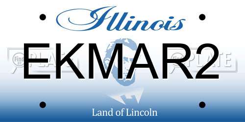 EKMAR2 Illinois License Plate
