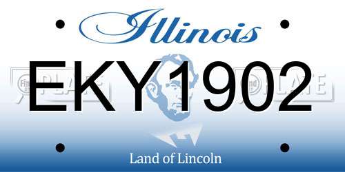EKY1902 Illinois License Plate