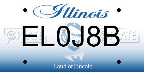 EL0J8B Illinois License Plate