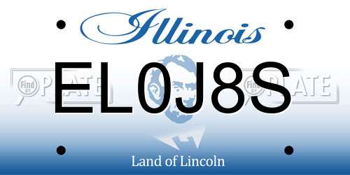 EL0J8S Illinois License Plate