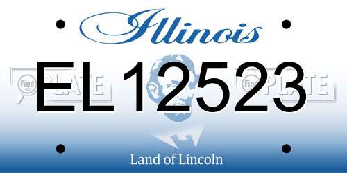 EL12523 Illinois License Plate