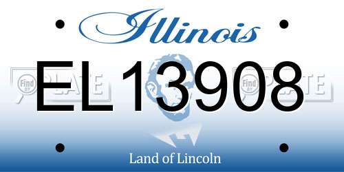 EL13908 Illinois License Plate