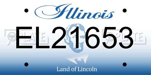 EL21653 Illinois License Plate