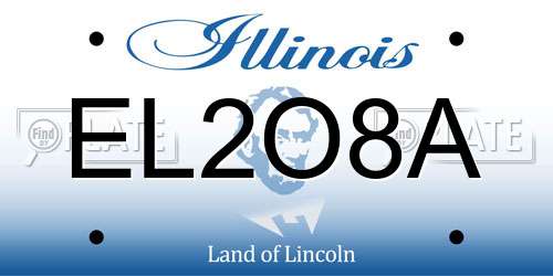 EL2O8A Illinois License Plate