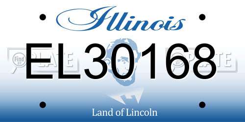 EL30168 Illinois License Plate