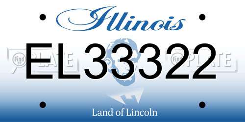 EL33322 Illinois License Plate