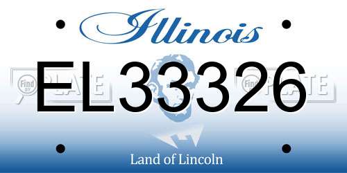 EL33326 Illinois License Plate