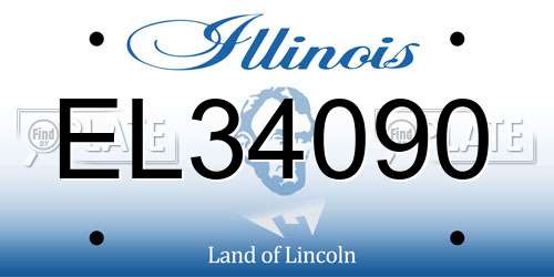 EL34090 Illinois License Plate