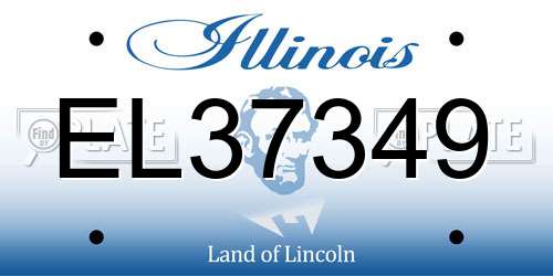 EL37349 Illinois License Plate