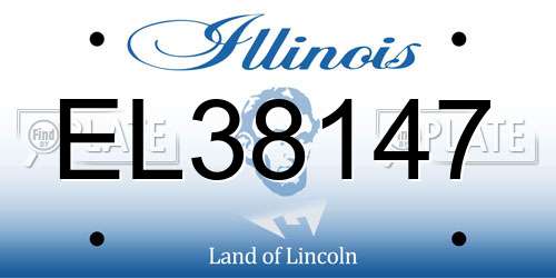 EL38147 Illinois License Plate