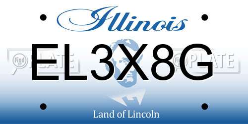 EL3X8G Illinois License Plate