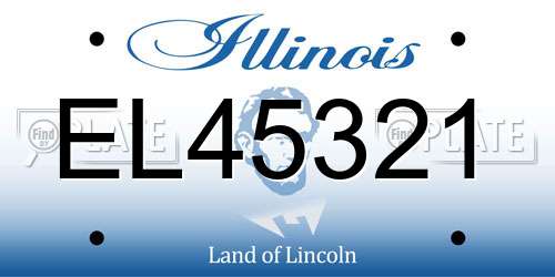 EL45321 Illinois License Plate