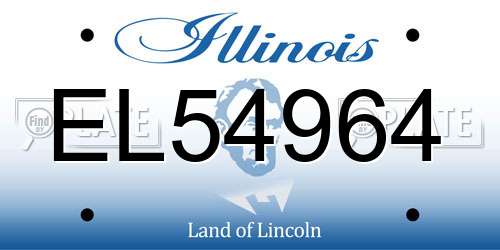 EL54964 Illinois License Plate