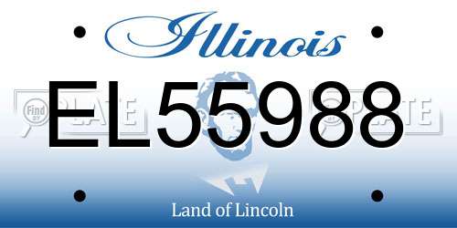 EL55988 Illinois License Plate
