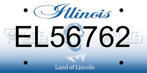 EL56762 Illinois License Plate