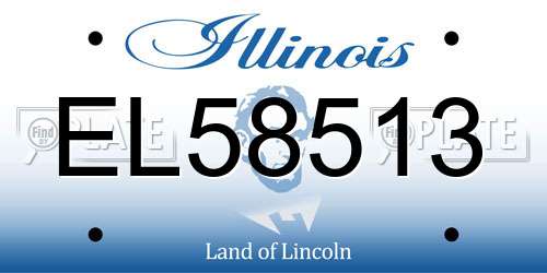 EL58513 Illinois License Plate