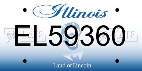 EL59360 Illinois License Plate