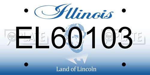 EL60103 Illinois License Plate