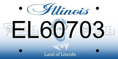 EL60703 Illinois License Plate