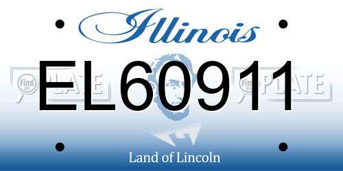 EL60911 Illinois License Plate