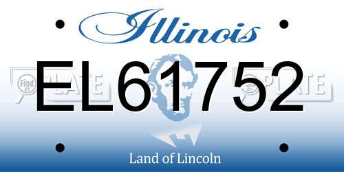 EL61752 Illinois License Plate