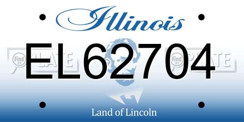 EL62704 Illinois License Plate