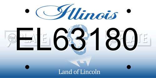 EL63180 Illinois License Plate