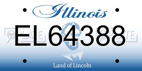 EL64388 Illinois License Plate