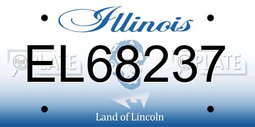 EL68237 Illinois License Plate