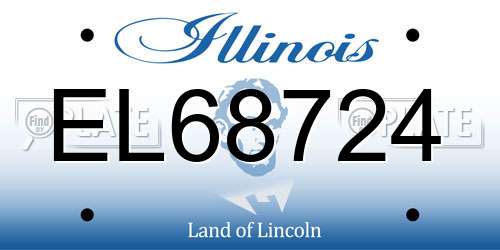 EL68724 Illinois License Plate