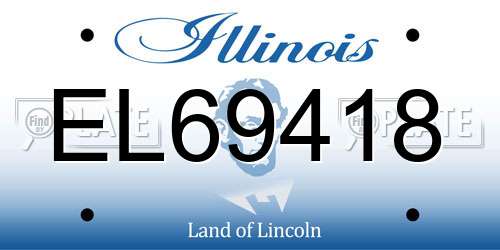 EL69418 Illinois License Plate