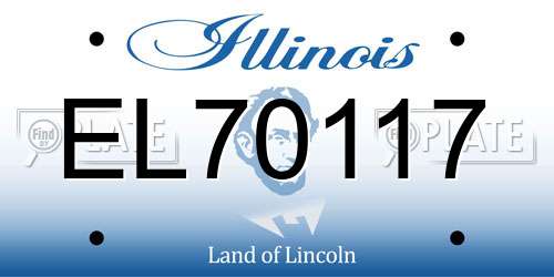 EL70117 Illinois License Plate