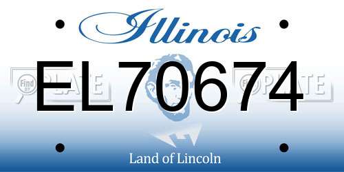 EL70674 Illinois License Plate