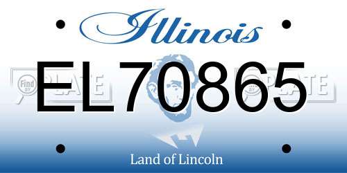 EL70865 Illinois License Plate