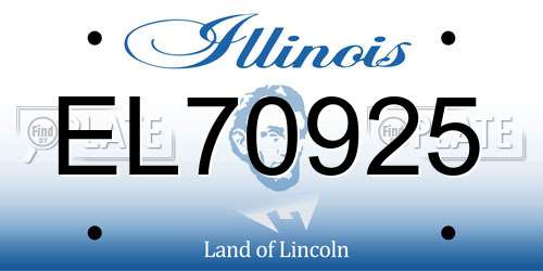 EL70925 Illinois License Plate