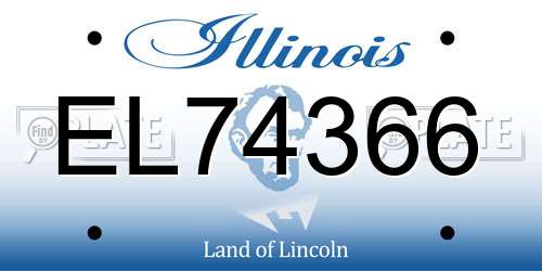 EL74366 Illinois License Plate